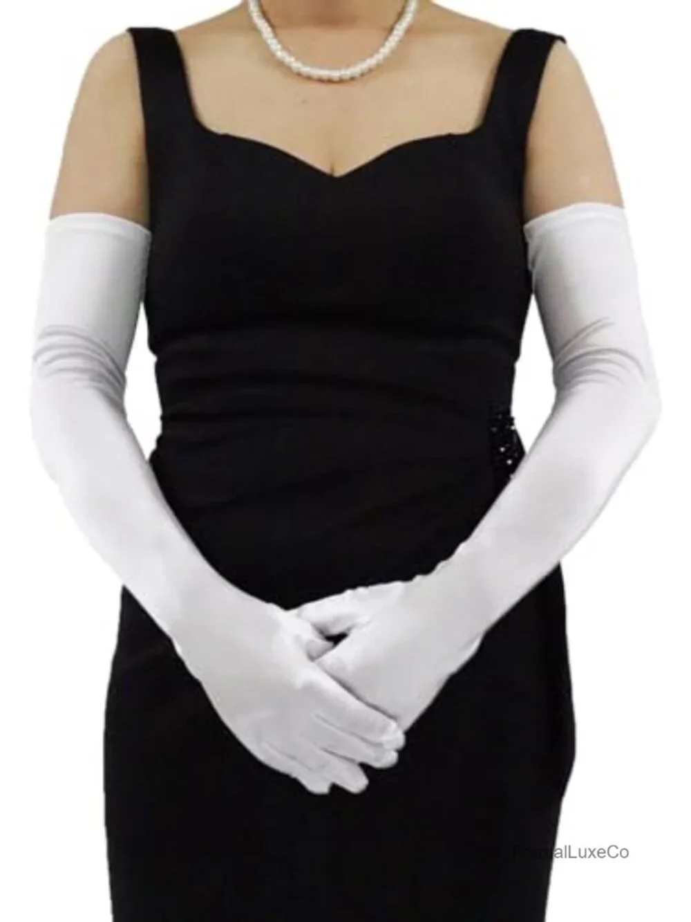 Satin Elbow-Length Opera Gloves for Women Evening Party Wedding Accessory